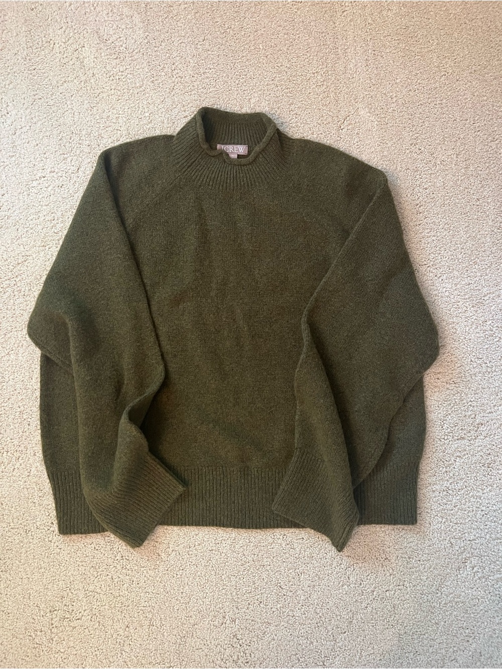 J. Crew Olive Rollneck Wool Sweater -XL - Picture 3 of 5